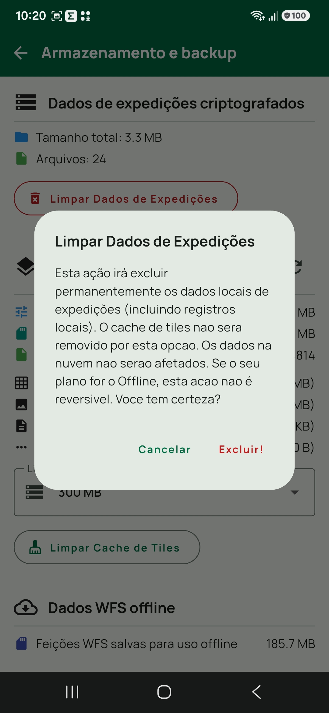 Limpar dados expedicoes