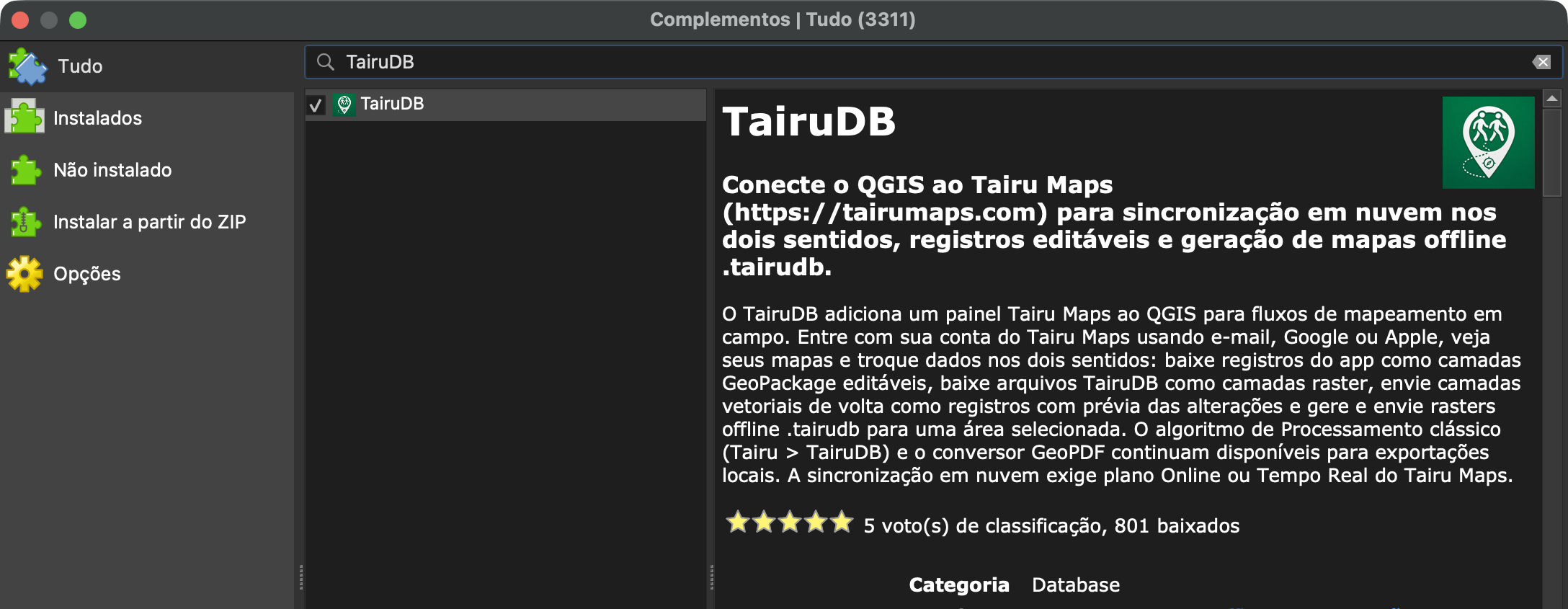 Instale o TairuDB