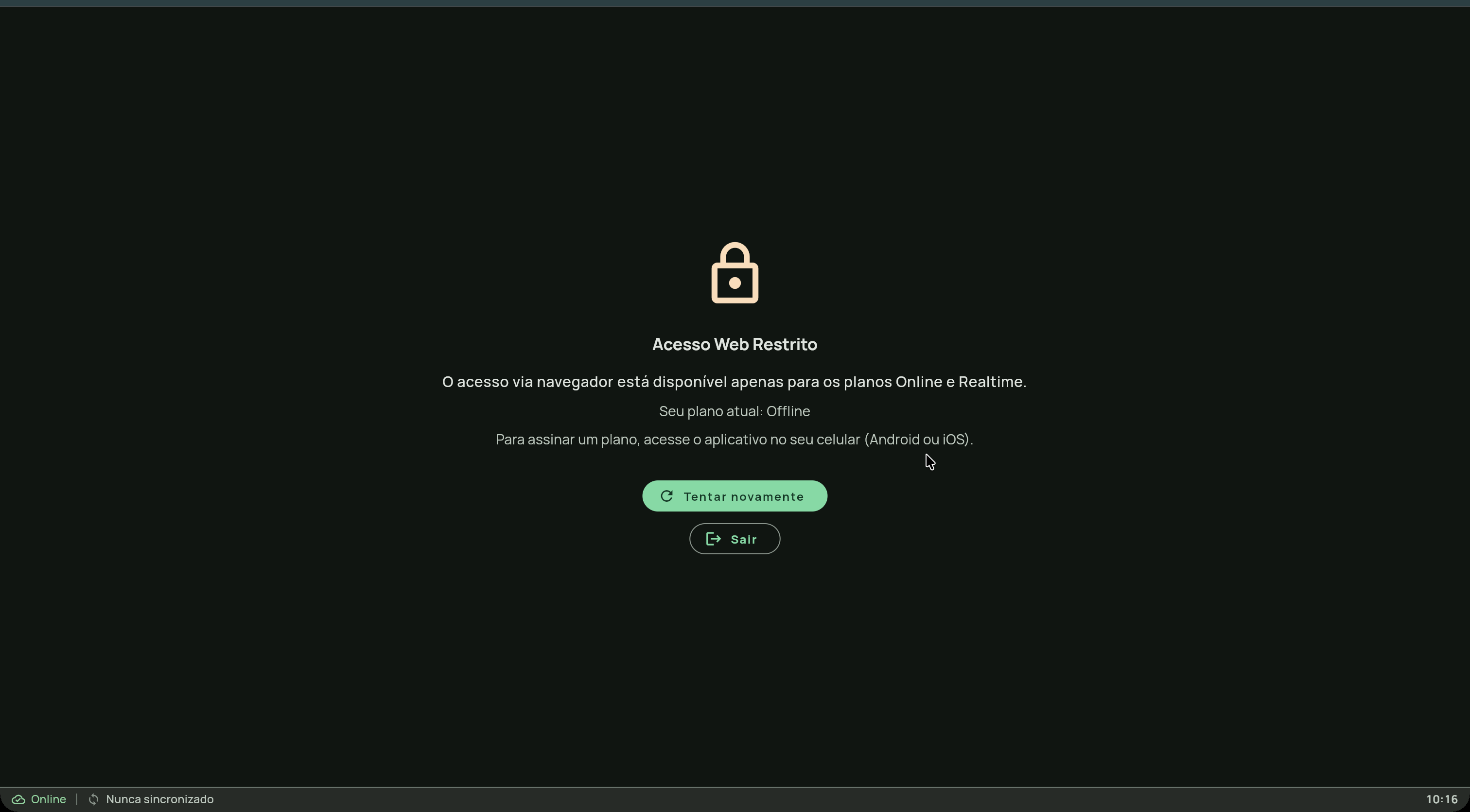 Acesso web restrito