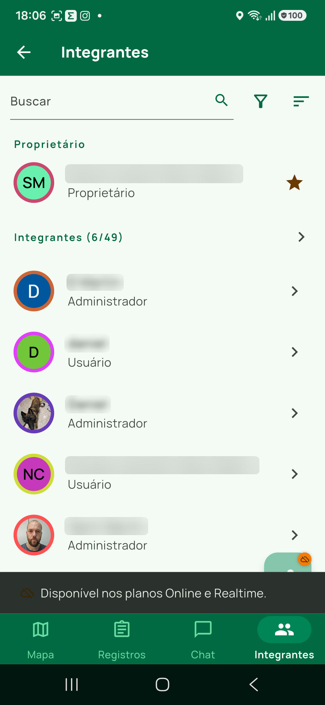 Plano offline snackbar