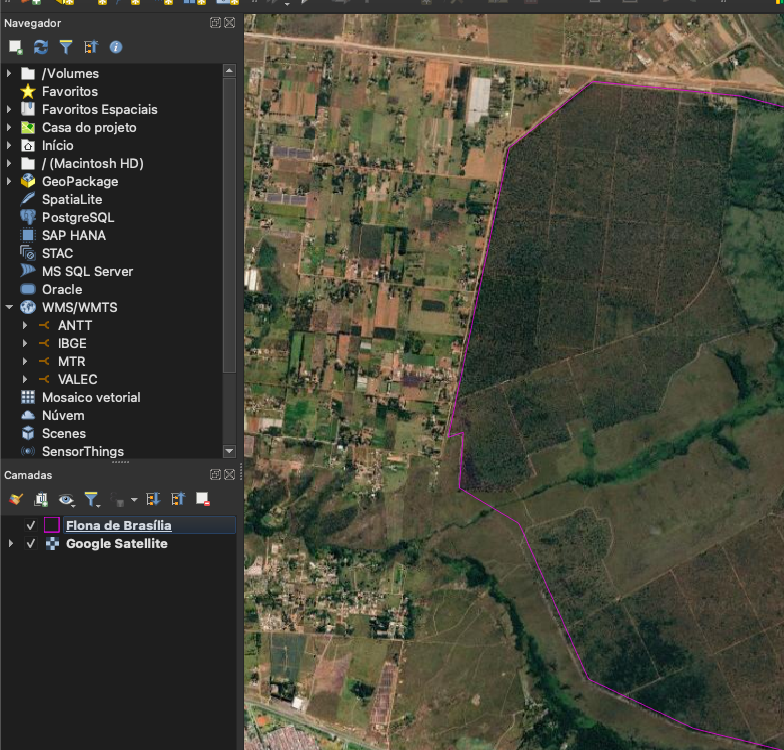 Janela do sistema selecionando arquivo vetorial para abrir no QGIS